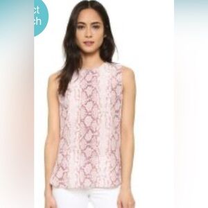 Equipment Femme silk  Sleeveless Tank Blouse Pink
Snakeskin Print Size xs